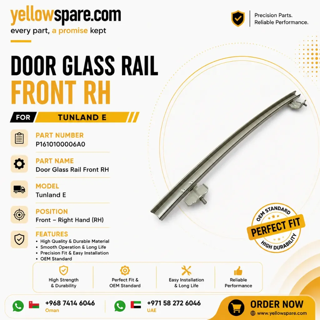 DOOR GLASS RAIL FRONT RH TUN E