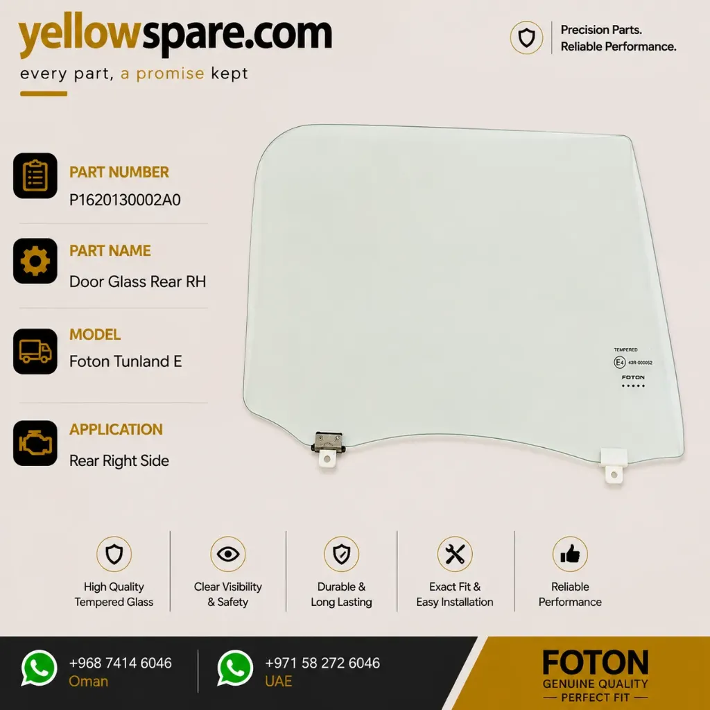 DOOR GLASS REAR RH TUN E