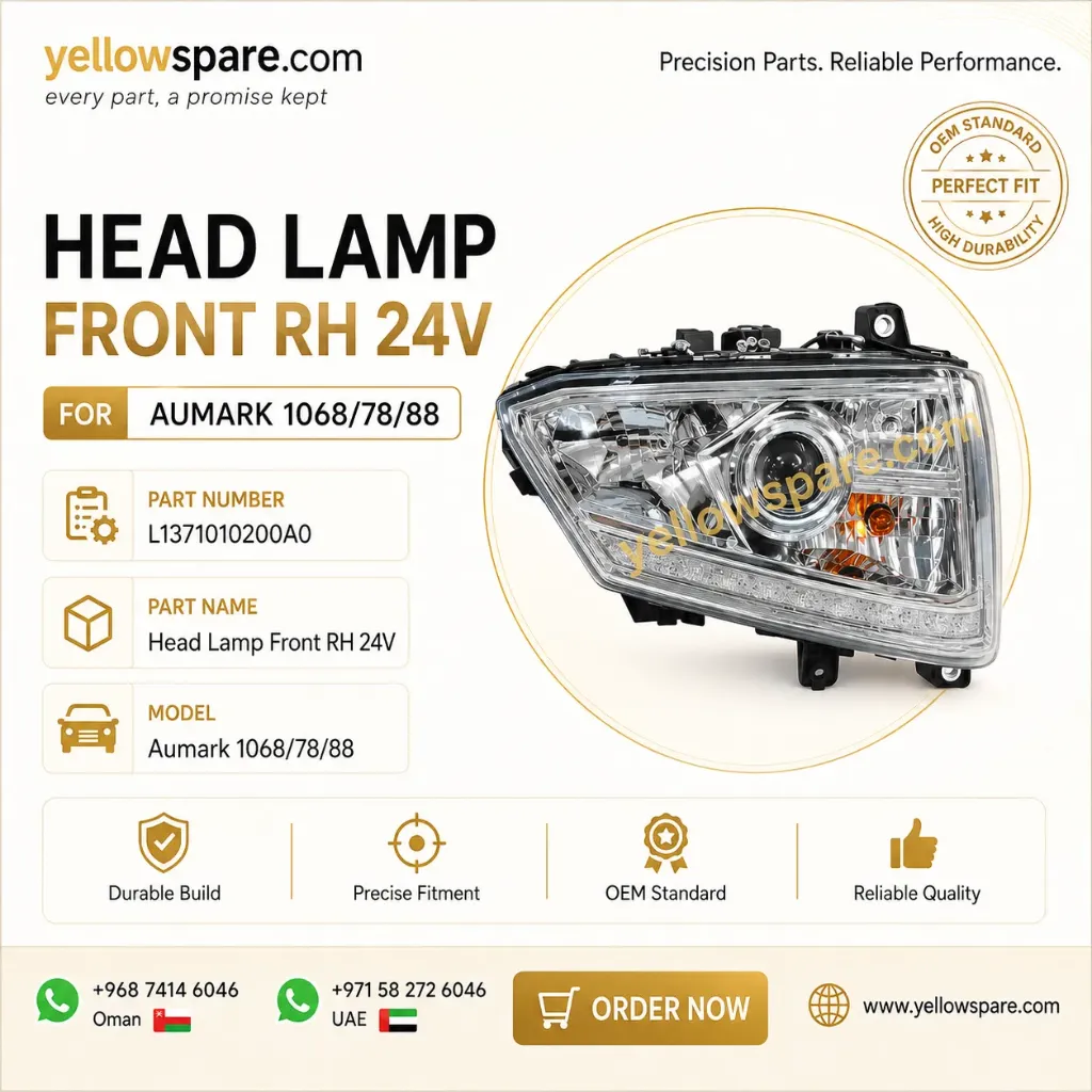 HEAD LAMP FRONT RH 24V 1068/78/88