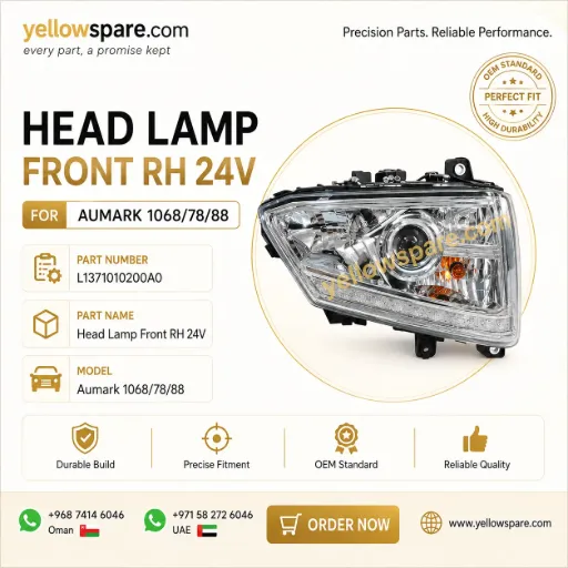 HEAD LAMP FRONT RH 24V 1068/78/88